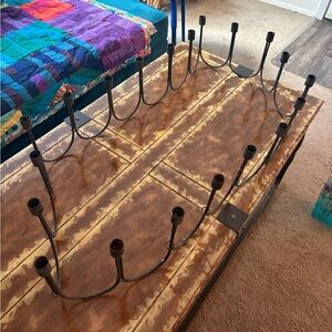 VINTAGE 1970s ARTISAN 20 arm Elegant Black Metal Candle Holder gothic antique